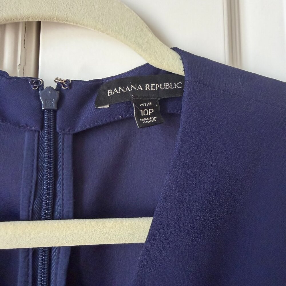 Banana Republic Navy Wide Leg Jumpsuit Size 10P - Picture 4 of 8